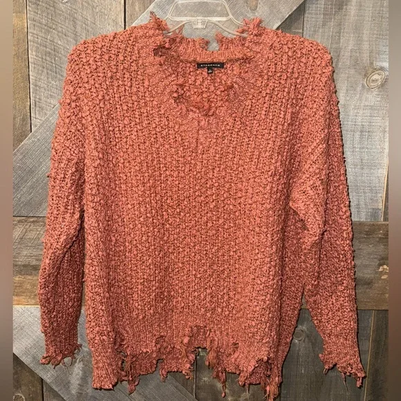 Staccato Distressed Rust Colored Sweater, women’s size large - Picture 1 of 4